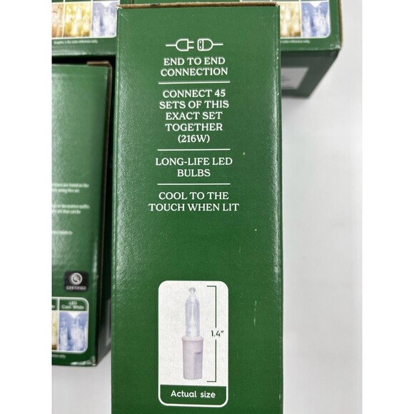 Holiday Time 100 LED Mini Christmas Lights White Wire  10 BOXES Cool White - Picture 4 of 4